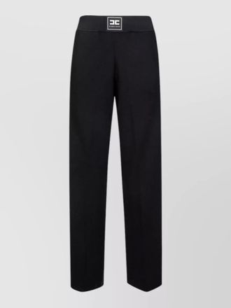 Elisabetta Franchi tricot trousers elasticated waistband gold buttons