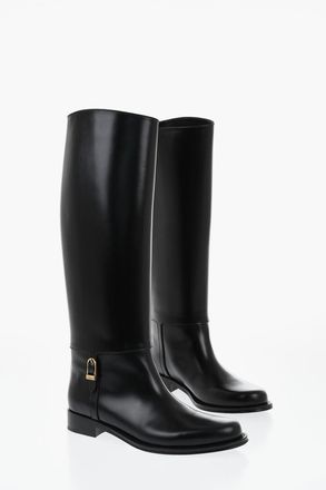 Saint Laurent Stivali Sotto al Ginocchio CORSARO in Pelle Spazzolata Saint Laurent