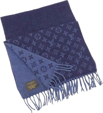 Louis Vuitton Pre-owned Scarves, female, Blue, Size: ONE SIZE Pre-owned Stole
