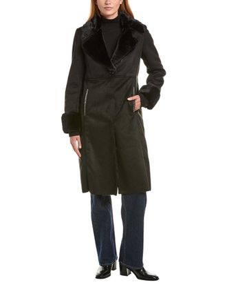 Via Spiga Notch Collar Maxi Coat