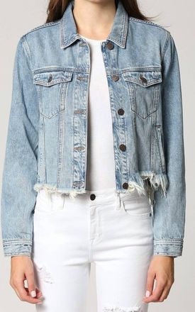 Hidden Jeans Kelso Distressed Fray Jacket In Medium Wash