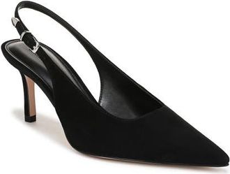 Favorite Daughter Sierra Pointed Toe Slingback Pump in Black Suede at Nordstrom, Size 7.5