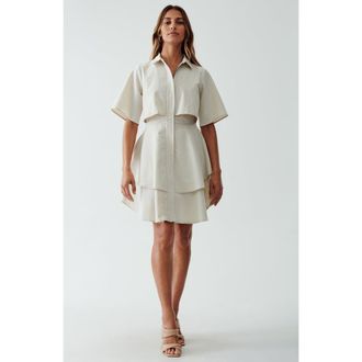 Willa Hugh Layered Dress in Neutral at Nordstrom, Size 2