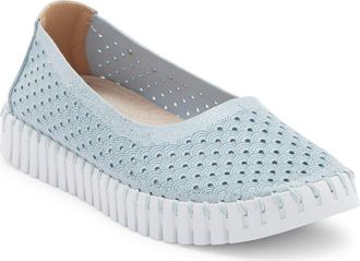 Ilse Jacobsen Tulipu Perforated Slip-On Sneaker in Ash Blue at Nordstrom Rack, Size 10Us / 40Eu