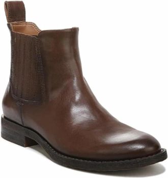 Franco Sarto Linc Boots Women Brown Leather Side Zipper Chelsea Bootie LION603