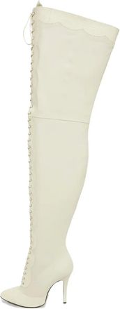 Gucci Stivali con effetto serpente - Bianco