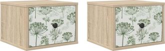 vidaXL Mesita De Noche De Pared Gotha 2 Uds. Roble Sonoma Vidaxl