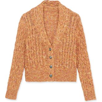 Fortela Navajo Style Open Knit Cardigan in Orange at Nordstrom, Size Medium Eu