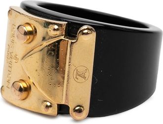 Louis Vuitton Black Plastic Band Ring (Pre-Owned)