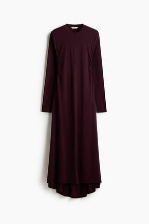 H&M Gathered Jersey Dress in Burgundy at Nordstrom, Size Xx-Small