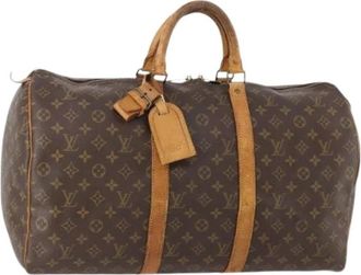 Louis Vuitton Pre-owned Boston Bag - Dames - Vintage Weekendtas - Bruin - ONE Size - Leer - Vintage