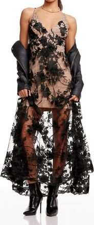 Dress The Population Sidney Gown In Black/nude