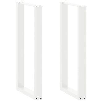 Berkfield Home Coffee Table Legs U-Shaped 2 pcs White 50x(100-101) cm Steel