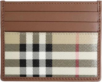 Burberry Tall Sandon Card Holder - Heren - Portefeuilles - Beige - ONE Size - Katoen - Accessoires
