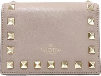 Valentino Pre-owned Vintage Wallet (bi-fold) - Dames - Vintage Accessoires - Beige - ONE Size - Leer - Vintage