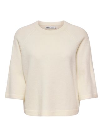 Only Strickpullover ONLY ONLSIMONI 3/4 PULLOVER KNT NOOS, Damen, Gr. XS, birch detail:melange, Strick, Obermaterial: 74% Polyacryl, 24% Polyester, 2% Elast
