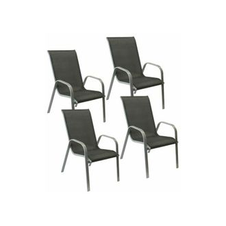 Happy Garden Happy Garden - Set di 4 sedie marbella in textilene grigio - alluminio grigio