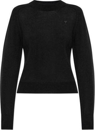 Ami Ami de Coeur Wollen Trui - Dames - Ronde hals truien - Zwart - L - Wol - Truien & Vesten