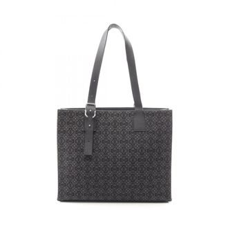 Loewe Black Canvas Leather Handbag Tote Bag (Pre-Owned)