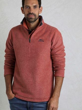 Weird Fish Newark 1/4 Zip Grid Fleece in Paprika at Nordstrom, Size 4X-Large