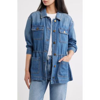 Paige Clarke Cotton Blend Denim Button Front Jacket in La Verne at Nordstrom, Size Xx-Small