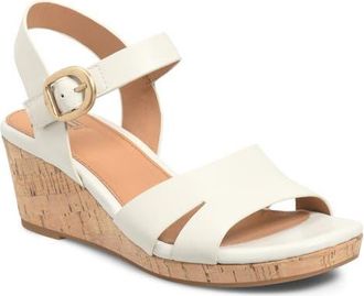 S&ouml;fft Vanessa Ankle Strap Platform Wedge Sandal in Off White at Nordstrom, Size 8.5