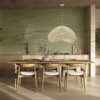 Schuller Lampara Sabah Ratan Blanco 80cm