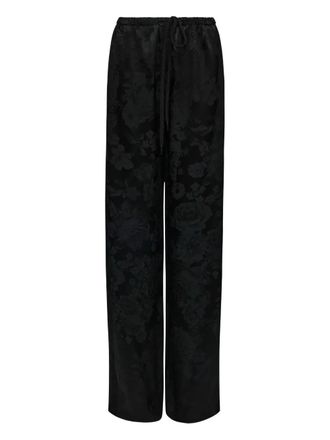 Maison Margiela floral-jacquard trousers - Black