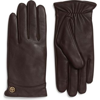 Rag & Bone Joni Cashmere Lined Leather Gloves in Dark Espresso at Nordstrom, Size Medium