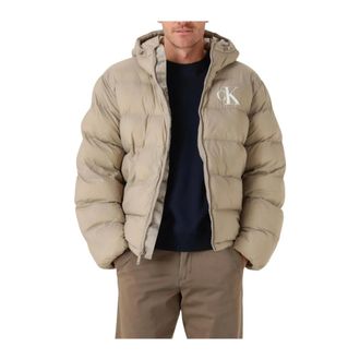 Calvin Klein Heren, Jassen, Beige, Maat: L Nylon