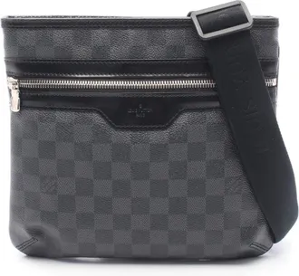Louis Vuitton Black Coated Canvas Leather Handbag Shoulder Bag (Pre-Owned)