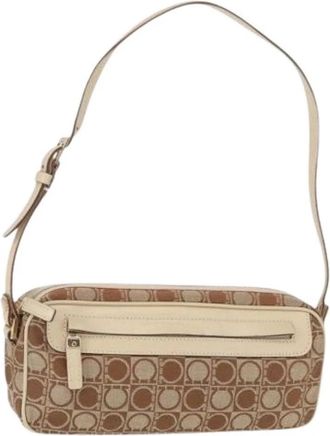 Ferragamo Pre-owned Canvas Schoudertas - Dames - Vintage Schoudertas - Beige - ONE Size - Vintage