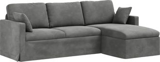 vidaXL Sof&aacute; Gris Oscuro 228 X 134 X 80 Cm Terciopelo Vidaxl