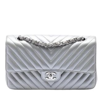 Chanel Pre-owned Classic Double Flap Shoulder Bag - Dames - Pre-owned - Grijs - Maat: ONE Size Leer