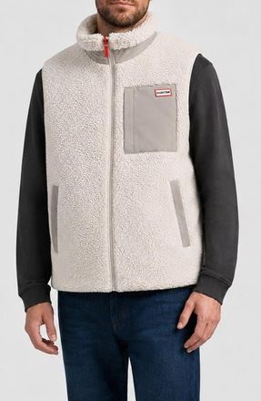 Hunter Noah Faux Shearling Vest in Egret at Nordstrom, Size Xx-Large