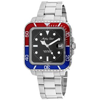 Mathey-Tissot Mens Vintage Square Black Dial Watch