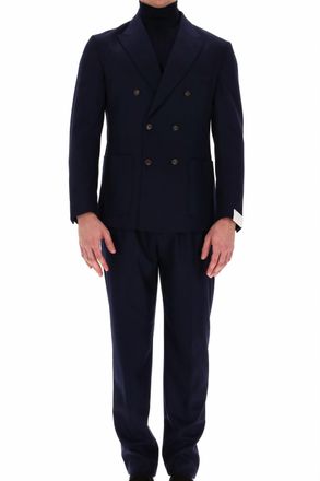 Eleventy Double-Breasted Wool-Cashmere Jersey Suit