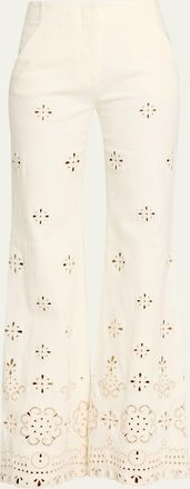 Veronica Beard Komi Eyelet Flare Pants
