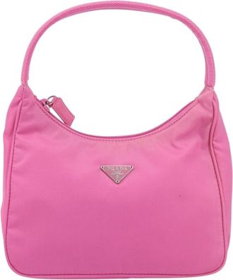 Prada Hobo Tessuto Pink Nylon Handbag (Pre-Owned)