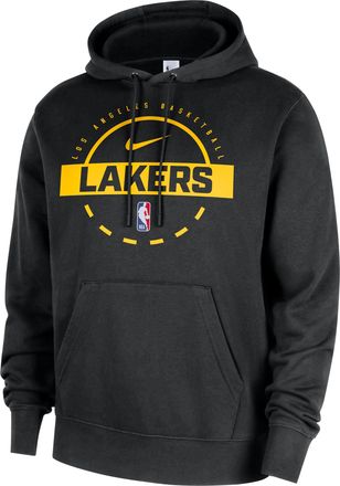 Nike Los Angeles Lakers Club Nike Mens NBA Practice Pullover Hoodie in Black | HM7189-010