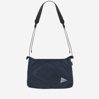 And Wander Mens Shoulder Bag Sil Sacoche Navy Nylon