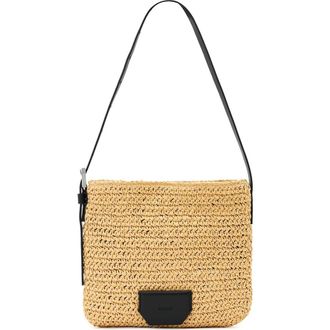 AllSaints Mini Asha Paper Straw Shoulder Bag in Natural at Nordstrom