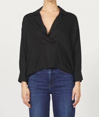 Dear John Denim Adelle V Neck Top In Black
