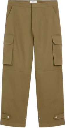 Ami Cargo Broek - Heren - Straight fit broeken - Bruin - S - Katoen - Broeken