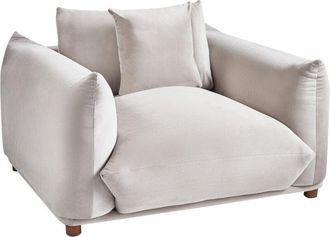 Beliani Beliani - Sill&oacute;n Sala De Estar Asiento Y Respaldo Tapizados En Terciopelo Patas De Madera Gris Pardo Luvos