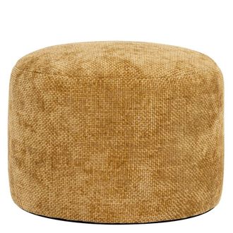 Icon Brand Puf reposapi&eacute;s redondo de tejido chenilla, amarillo mostaza