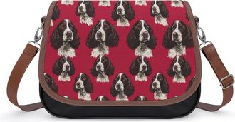Generic English Springer Spaniel Dog Small Womens Crossbody Bags Shoulder Handbag with Adjustable Strap for Travel