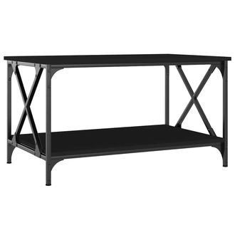 vidaXL Vidaxl - Mesa De Centro Madera Contrachapada Y Hierro Negro 80x50x45 Cm