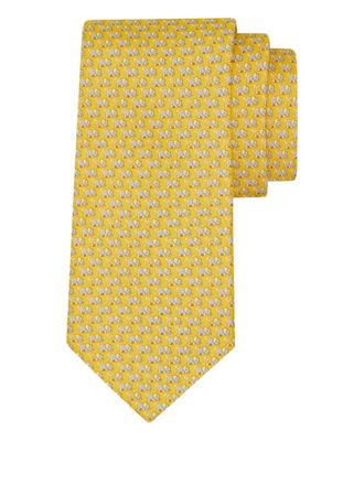 Ferragamo elephant gancini silk tie - men - Silk/Acetate/Viscose - One Size - Yellow