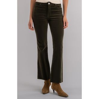 Kut from the Kloth Kelsey Fab Ab High Waist Raw Hem Ankle Kick Flare Corduroy Pants in Olive at Nordstrom Rack, Size 18 (Similar To 14W)